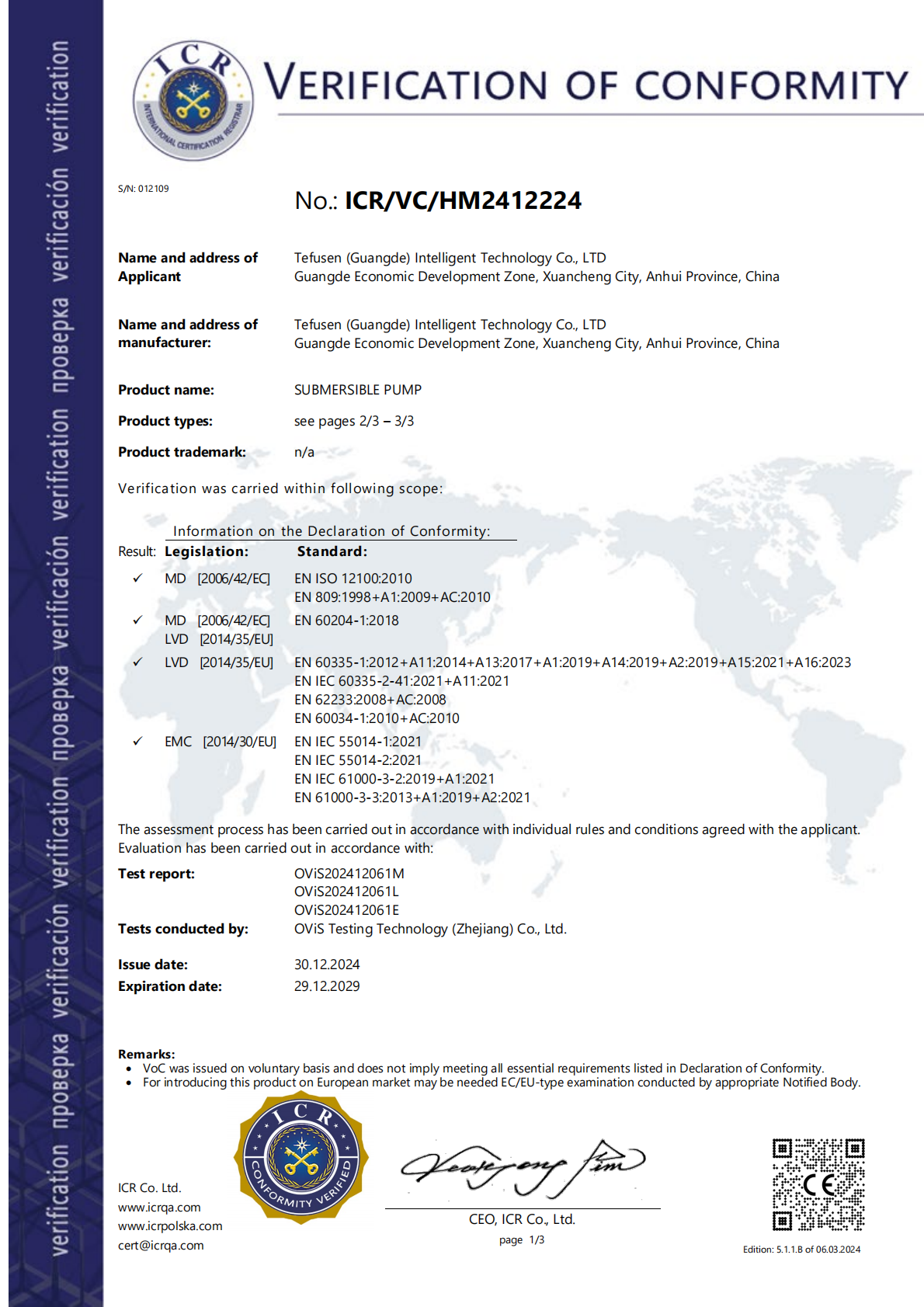 CE Certificate