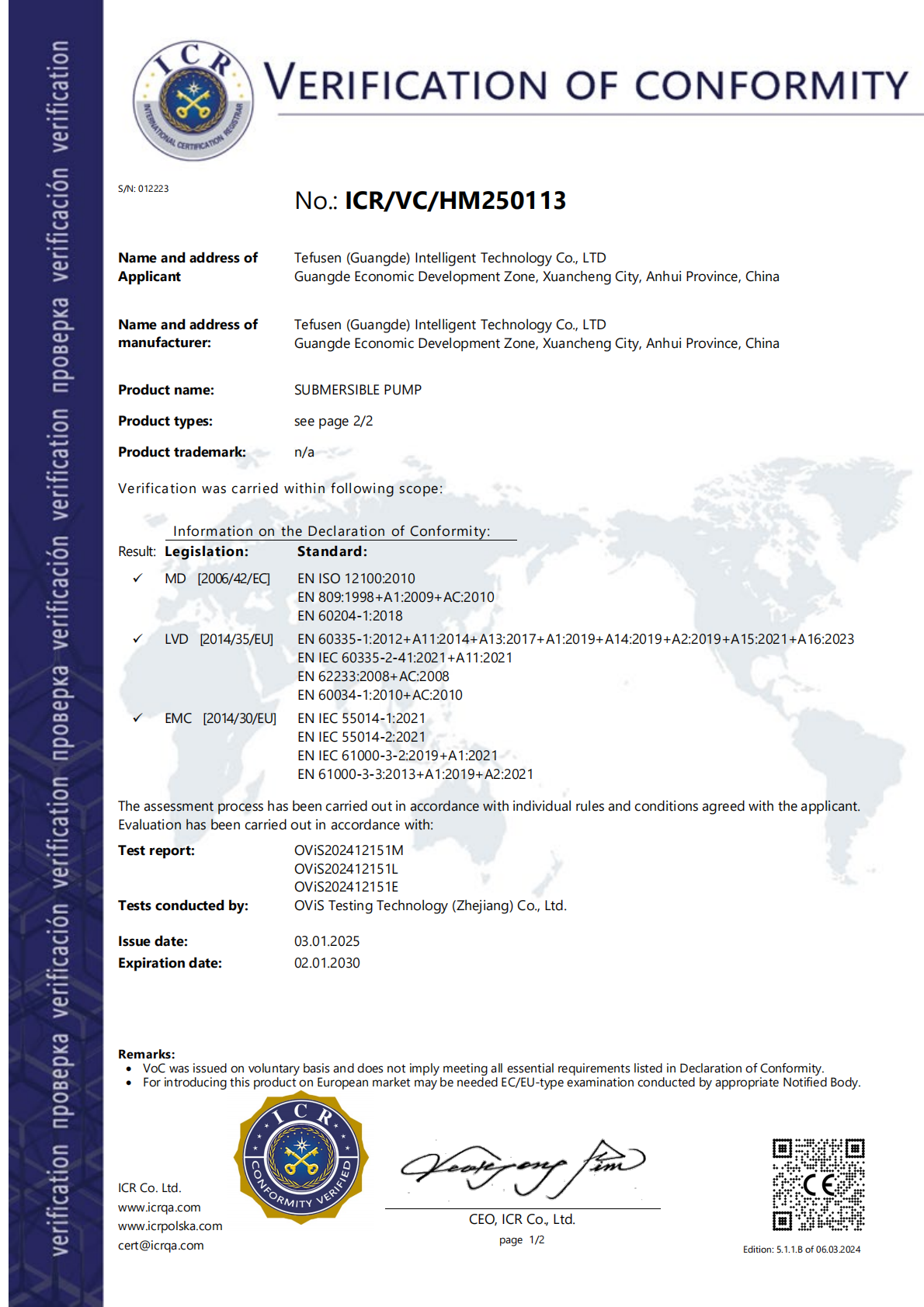 CE Certificate